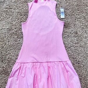 NWT Pink Sleeveless Ruffle-Hem Dress